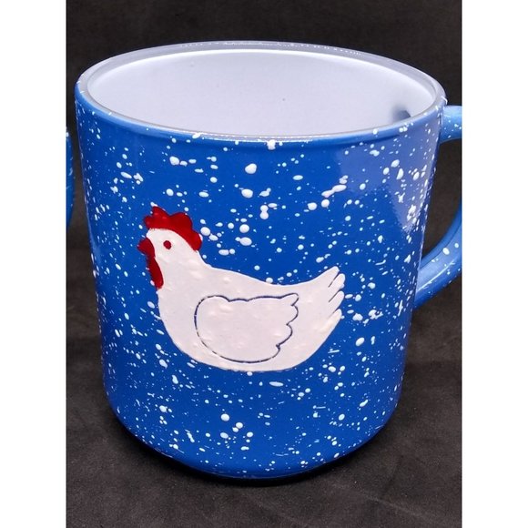 Set of 2 France blue speckled chicken goose mugs - Picture 5 of 12